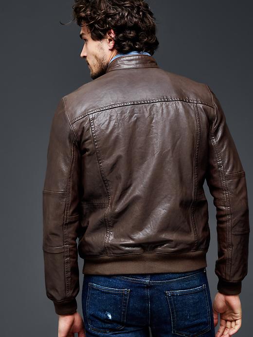Image number 2 showing, Leather aviator jacket