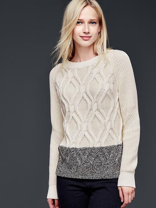 Image number 1 showing, Cable-knit pullover sweater