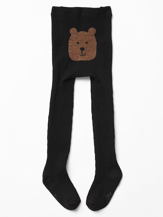 View large product image 1 of 1. Cable knit bear tights