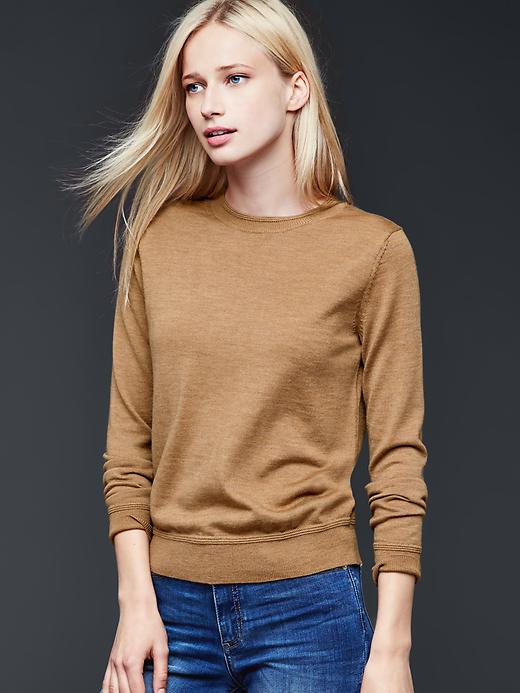 Image number 7 showing, Merino crewneck sweater
