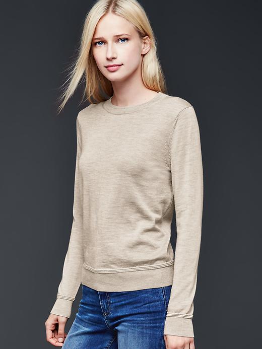 View large product image 1 of 1. Merino crewneck sweater