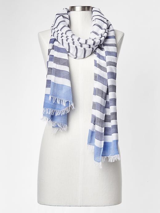 View large product image 1 of 1. Gradient stripe scarf