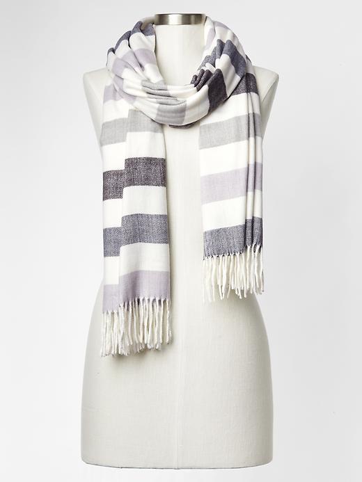 View large product image 1 of 1. Cozy bold stripe scarf