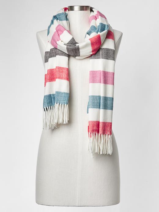 View large product image 1 of 1. Cozy bold stripe scarf