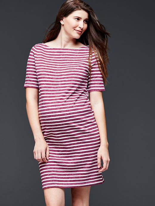 Image number 3 showing, Boatneck stripe t-shirt dress