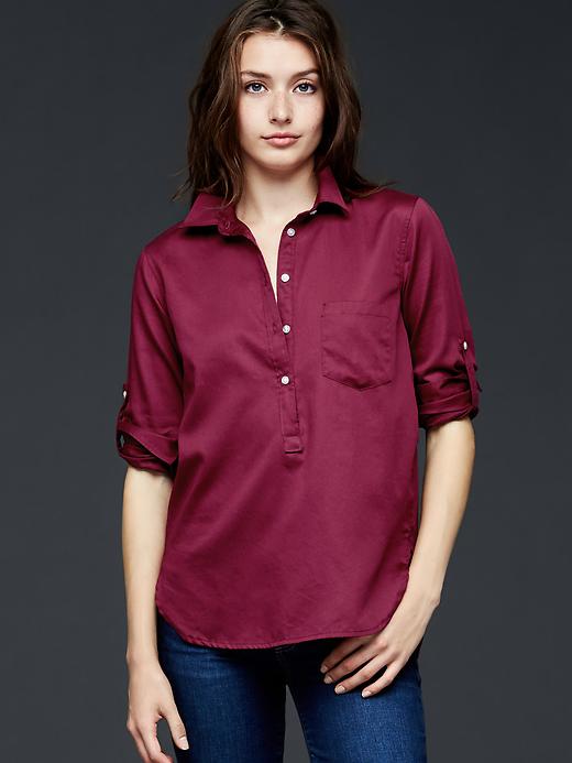 Image number 1 showing, Roll-sleeve henley