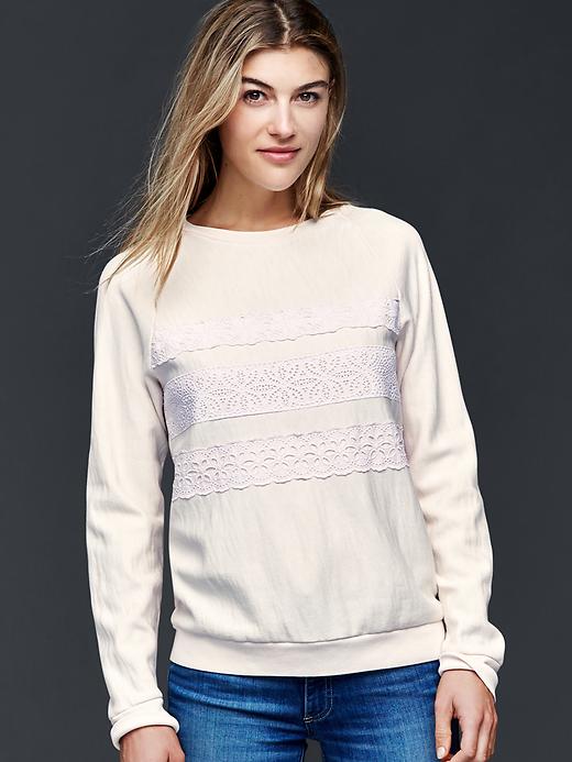 Image number 7 showing, Washed lace pullover