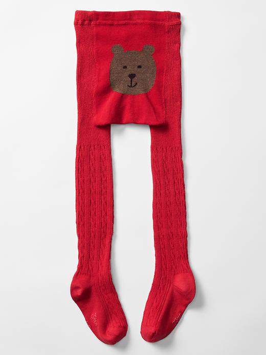 View large product image 1 of 1. Cable knit bear tights