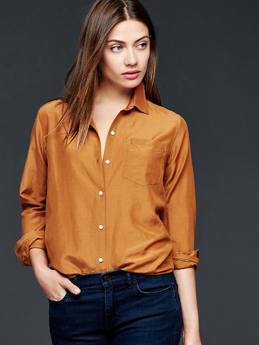 Image number 5 showing, Silk  blend pocket shirt