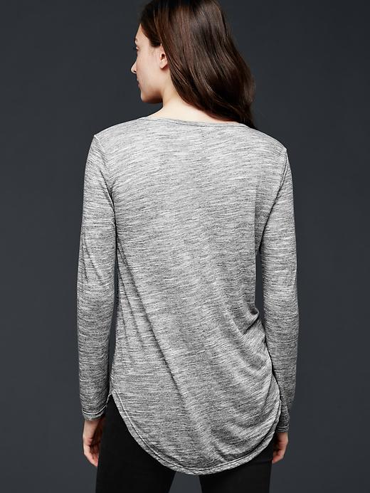 Image number 2 showing, Spacedye shirttail V-neck top