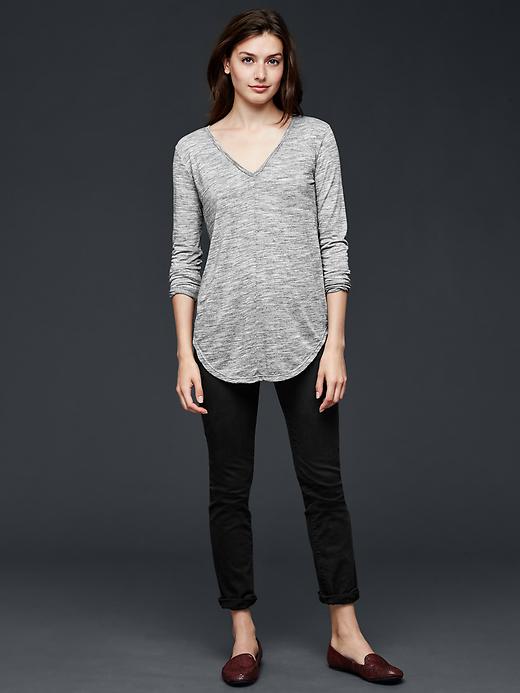 Image number 5 showing, Spacedye shirttail V-neck top