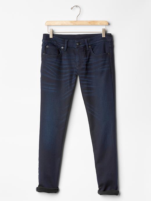 Image number 6 showing, 1969 dark indigo knit girlfriend jeans