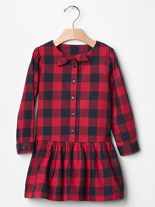 Image number 1 showing, Plaid knot-bow dress