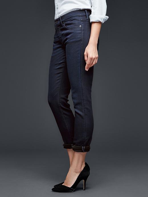 Image number 3 showing, 1969 dark indigo knit girlfriend jeans