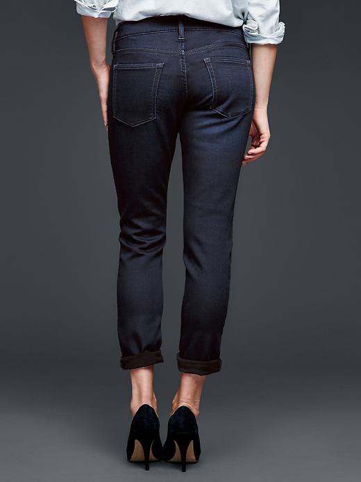 Image number 2 showing, 1969 dark indigo knit girlfriend jeans