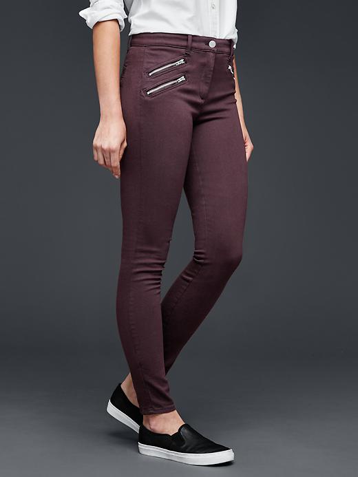 Image number 3 showing, Modern stretch zip skinny legging pants