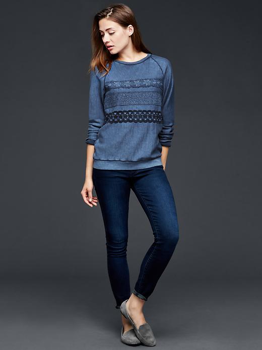 Image number 5 showing, Washed lace pullover