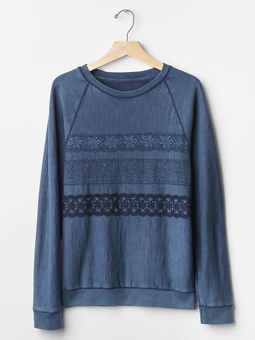Image number 6 showing, Washed lace pullover