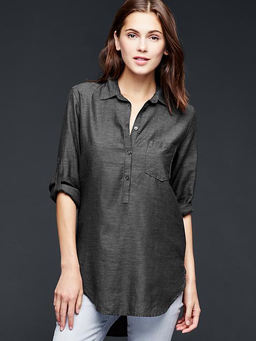 View large product image 1 of 1. Roll-sleeve tunic