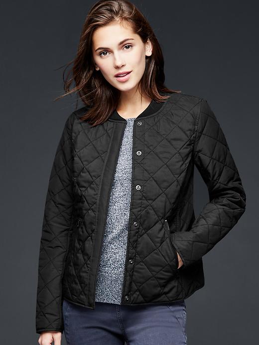 View large product image 1 of 1. Quilted zip jacket