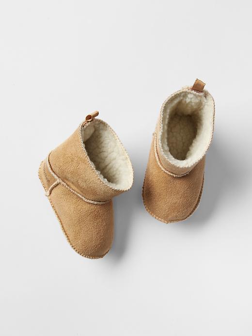 View large product image 1 of 1. Sherpa suede booties