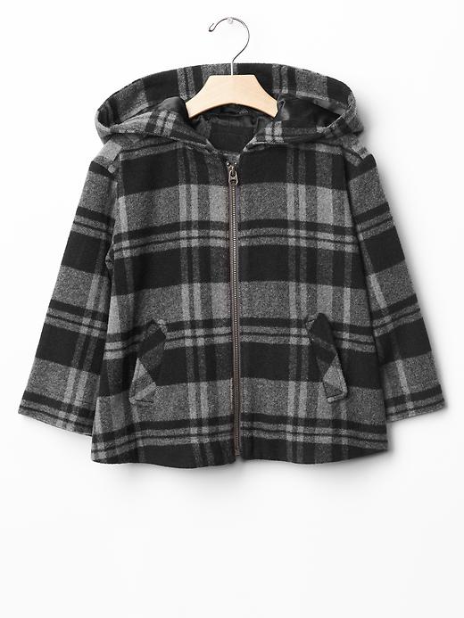 Image number 1 showing, Plaid cropped cape jacket