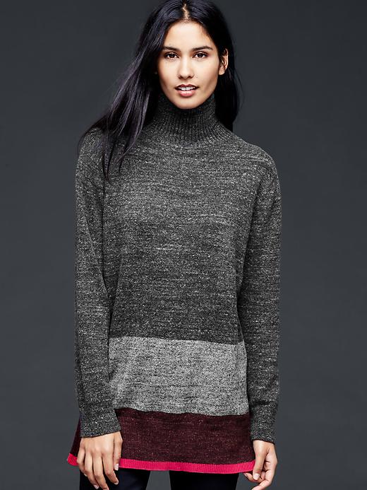 Image number 8 showing, Stripe snap turtle-neck sweater