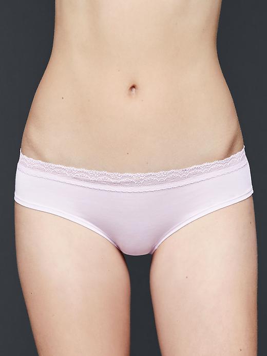 Image number 7 showing, Modal lace-trim hipster tanga