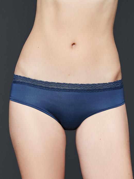 Image number 3 showing, Modal lace-trim hipster tanga