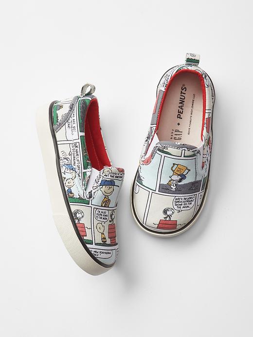 View large product image 1 of 1. babyGap + Peanuts&#174 comic slip-on sneakers