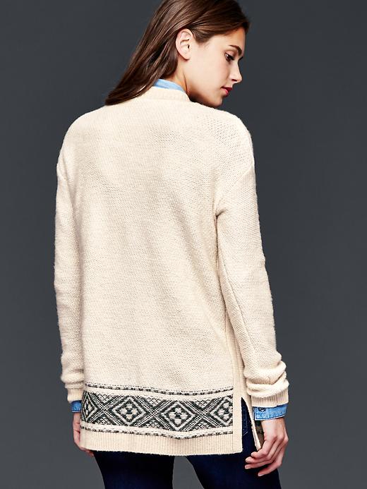 Image number 2 showing, Fair isle knit open cardigan