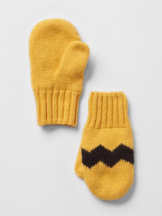 View large product image 1 of 1. babyGap + Peanuts&#174 intarsia chevron mittens