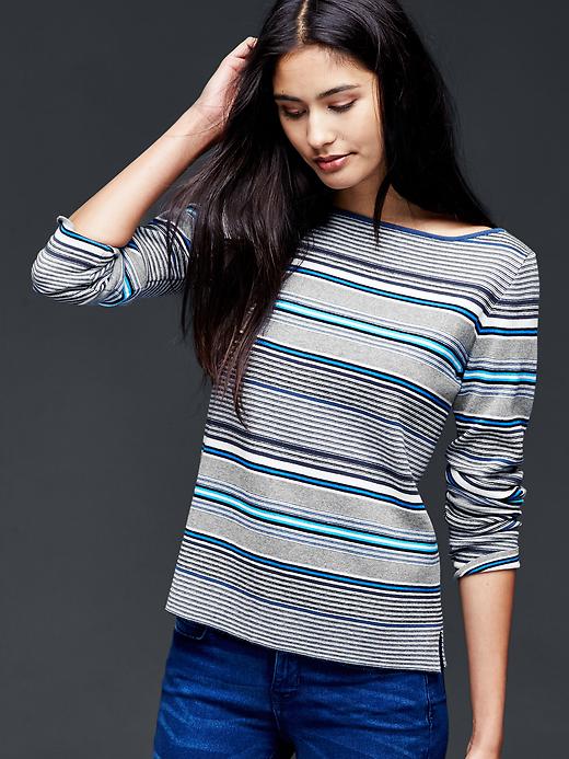 Image number 7 showing, Multi-stripe boatneck shirt