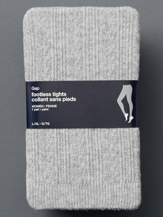 View large product image 1 of 1. Cable-knit ribbed footless tights