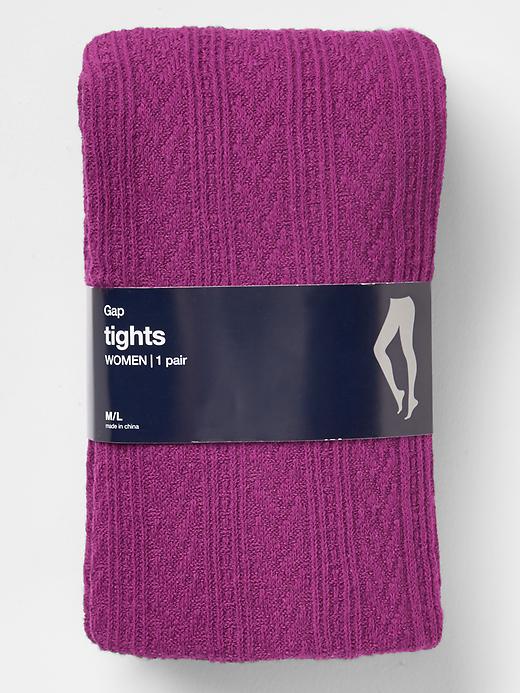 View large product image 1 of 1. Cable-knit ribbed footless tights