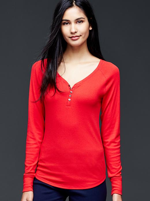Image number 4 showing, Long-sleeve ribbed henley