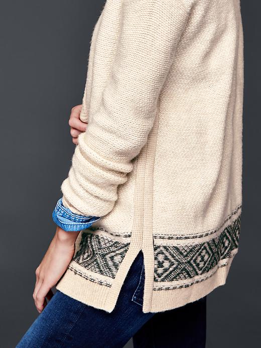 Image number 3 showing, Fair isle knit open cardigan