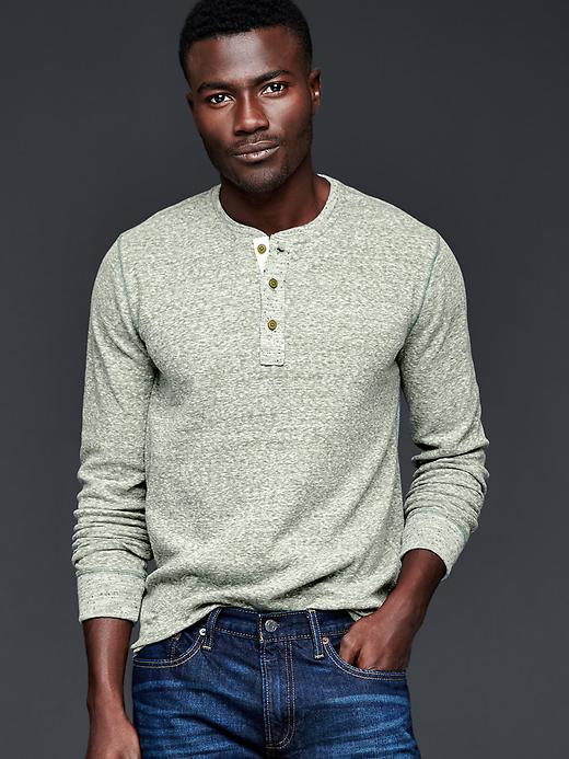 Image number 5 showing, Snow heather waffle henley