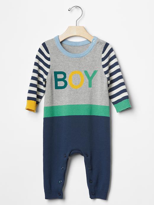 Image number 1 showing, Boy colorblock sweater one-piece