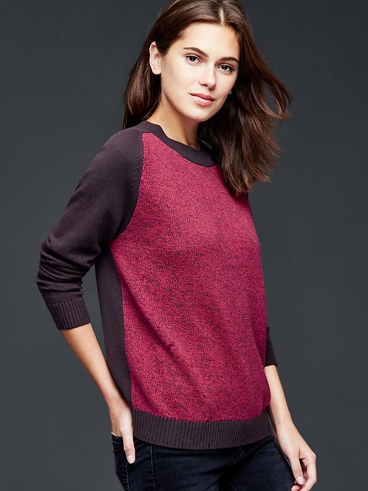 Image number 8 showing, Marled-front pullover sweater
