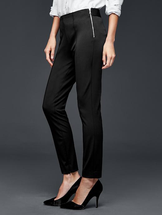 Image number 3 showing, Bi-stretch side-zip skinny pants