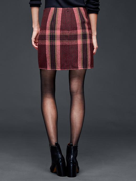 Image number 2 showing, Wool plaid zip mini skirt