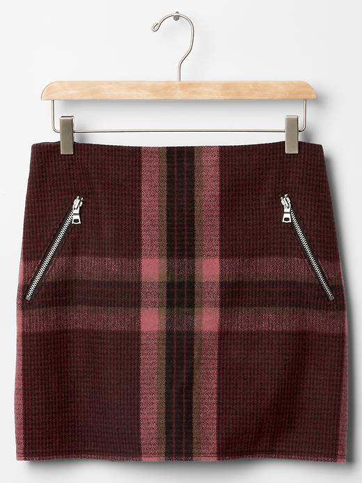 Image number 5 showing, Wool plaid zip mini skirt