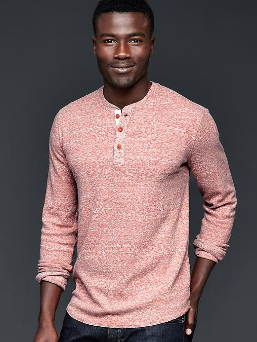 Image number 3 showing, Snow heather waffle henley