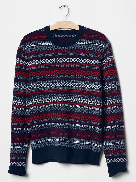 Image number 4 showing, Multi fair isle stripe sweater