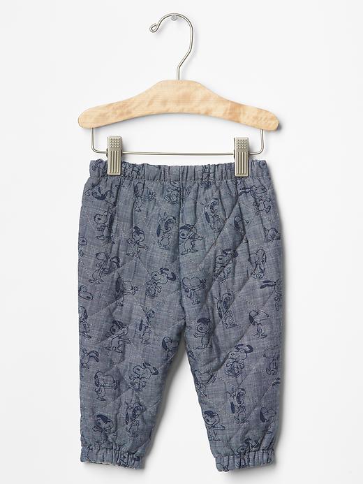 Image number 2 showing, babyGap + Peanuts&#174 quilted chambray pants