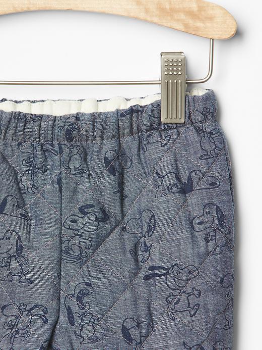 Image number 3 showing, babyGap + Peanuts&#174 quilted chambray pants