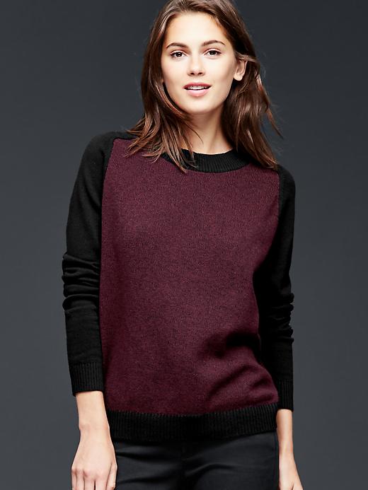 Image number 1 showing, Marled-front pullover sweater