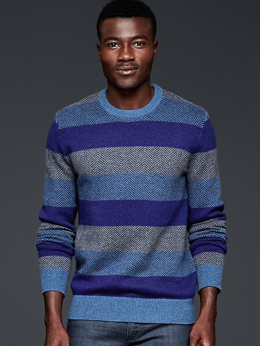 Image number 1 showing, Herringbone stripe sweater
