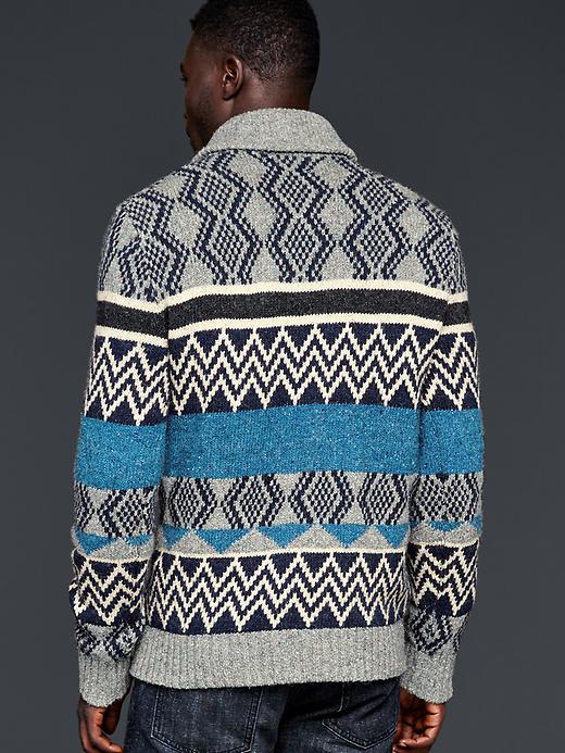 Image number 2 showing, Geo fair isle shawl sweater